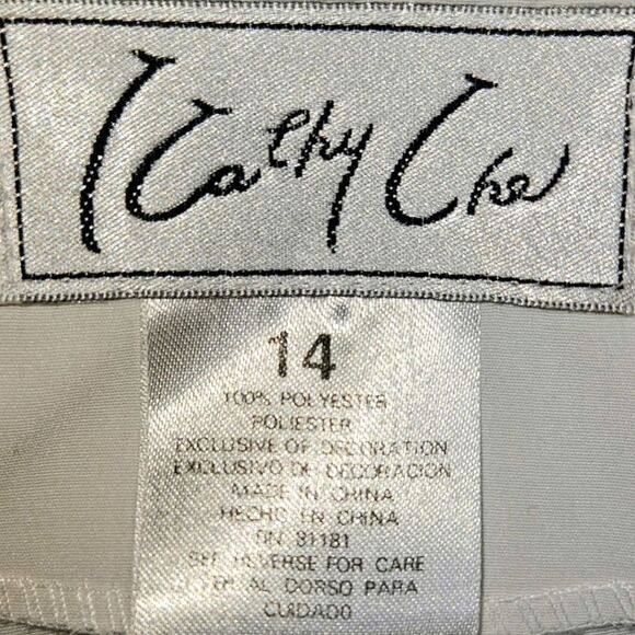 Kathy Cho Women's New Long Sleeve Floral Gold Embroidery Dress Blouse - Picture 13 of 16